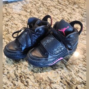 Jordan Black and Pink High-Top Sneakers